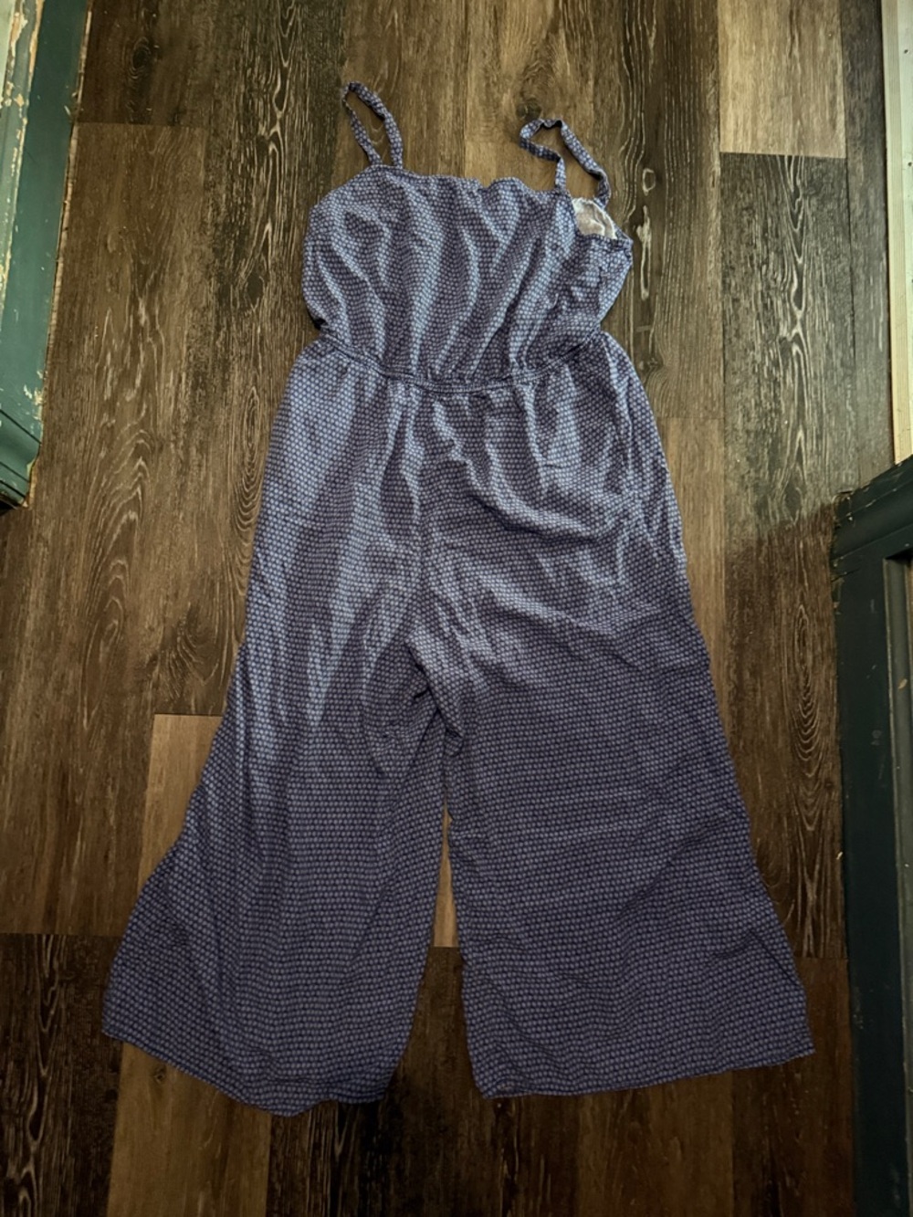 Gap Women’s Navy Blue Printed Wide-Leg Jumpsuit with pockets